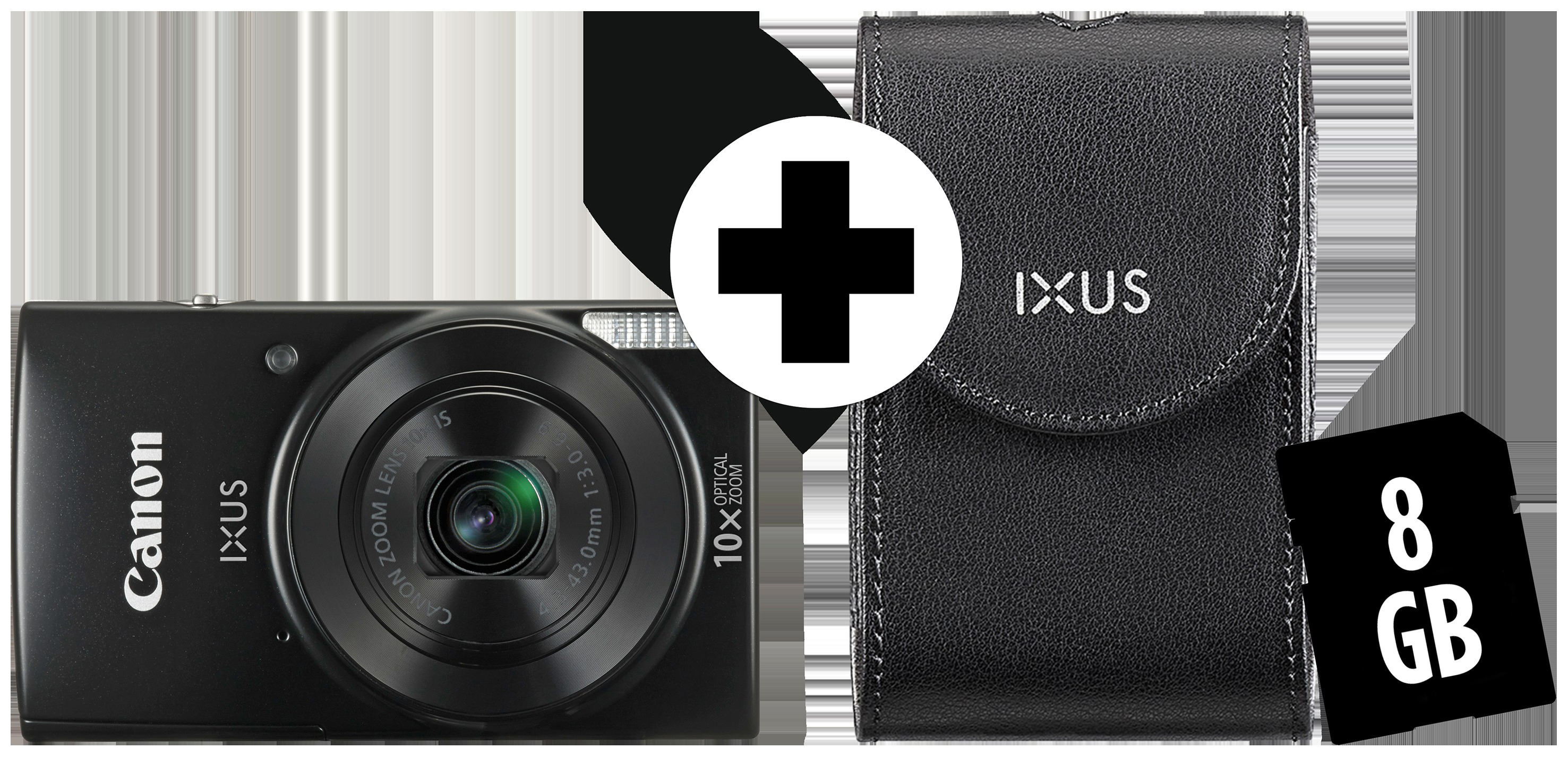 CANON Ixus 180 Digitalkamera Schwarz, 10x opt. Zoom, LCD, WLAN