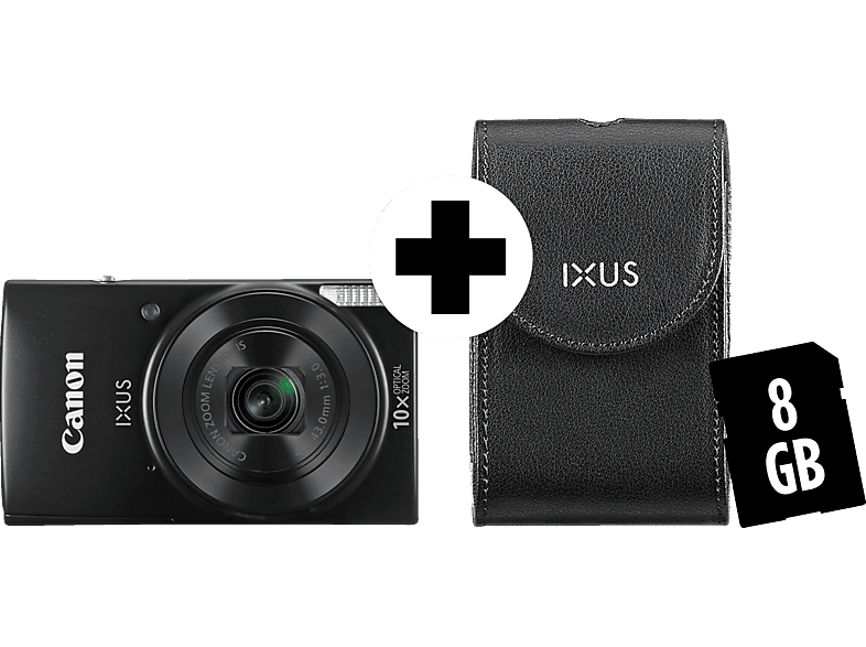 CANON Ixus 180 Digitalkamera Schwarz, 10x opt. Zoom, LCD, WLAN