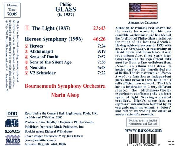 Philip Glass, Marin Bournemouth Symphony Orchestra & Alsop - Heroes Symphony  - (CD)
