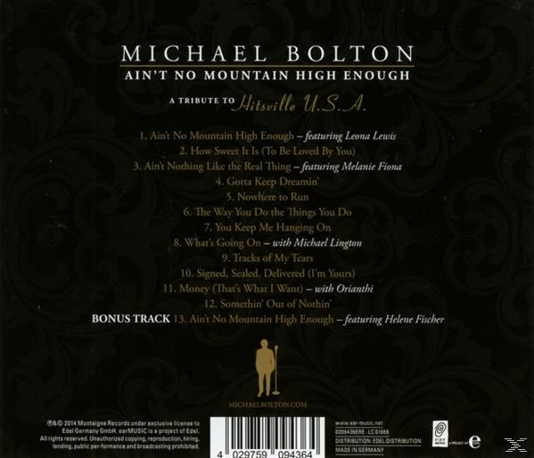 Rückseite des Michael Bolton Albums. Titelliste und Album-Informationen auf dunklem Hintergrund.