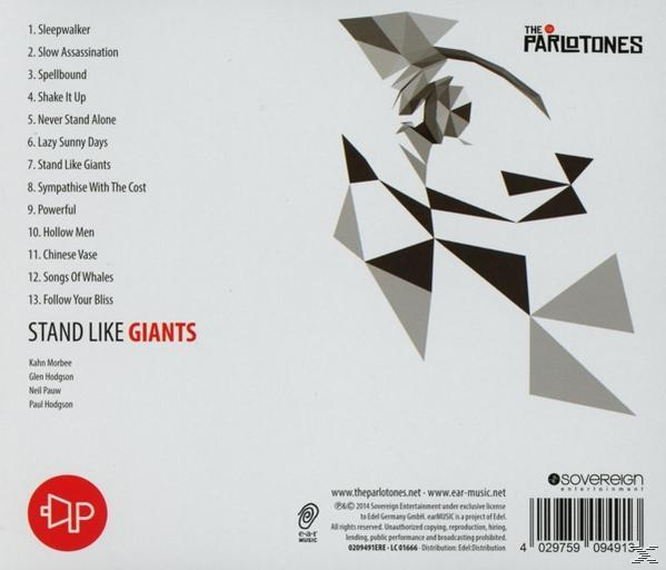Albumcover "Stand Like Giants" mit einer Liste von Songtiteln und dem Künstlernamen.