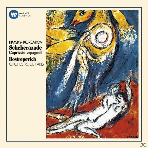 Albumcover: Illustration von Menschen und einer vogelartigen Figur. Text: Rimsy-Korsakov, Scheherazade.