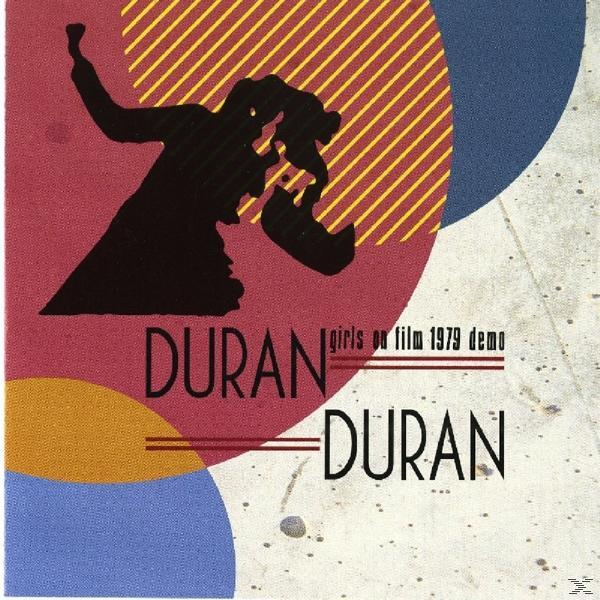 Albumcover von Duran Duran mit einer schwarzen Silhouette, Text und geometrischen Formen.
