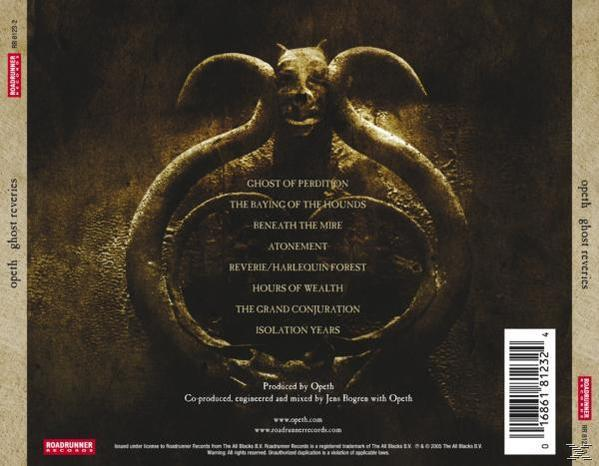 Album borítója texturált háttérrel, ajtókopogtatóval és szöveggel. Roadrunner Records logó.