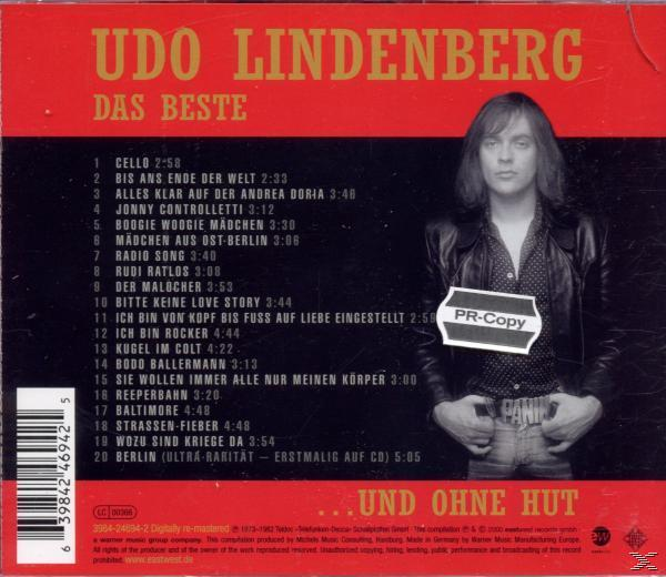 Albumcover: Udo Lindenberg, roter Hintergrund, Trackliste, Foto eines Mannes. Deutsch.
