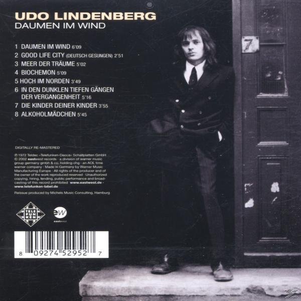 CD-Cover: Udo Lindenberg, Daumen im Wind, mit Foto des Künstlers.