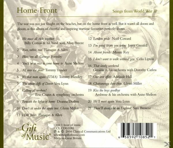 - Home (CD) II Front-Songs War From COTTON/FLANAGAN & ALLEN/MILLER - World