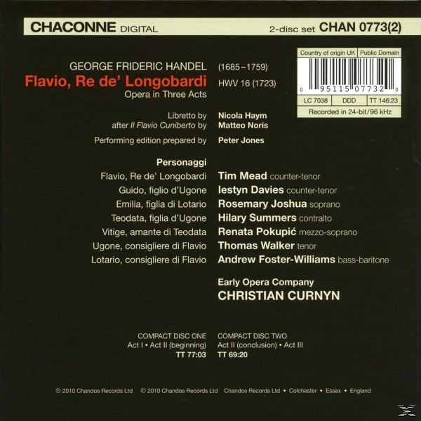 Early Opera Company, Christian Curnyn, VARIOUS - Flavio  - (CD)