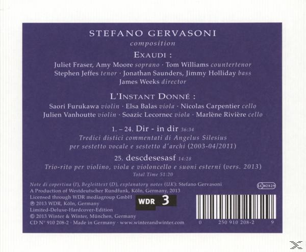 Stefano Gervasoni, Exaudi, L'instant Donne - Dir-In Dir  - (CD)