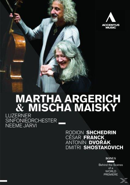 Albumcover mit zwei Personen. Schwarzer Hintergrund, weißer Text: Martha Argerich & Mischa Maisky.