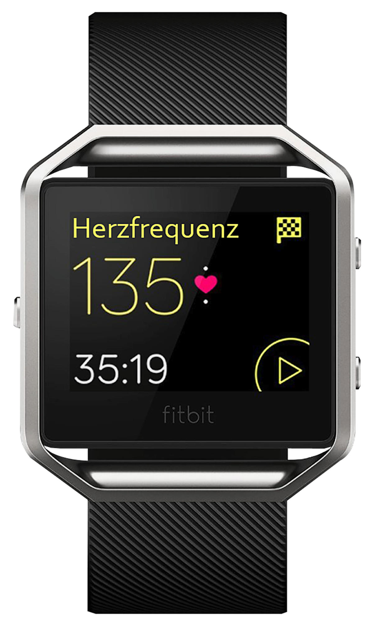 FITBIT Blaze Fitness Watch Elastomer, 170-205 mm, Schwarz/Silber