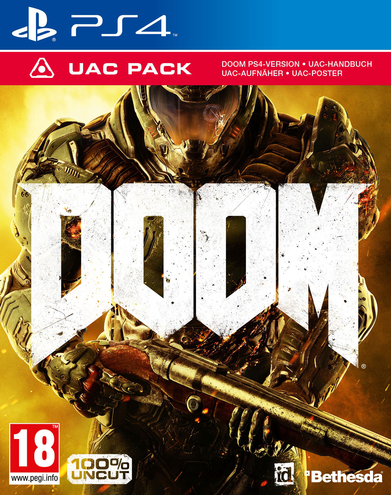 SONY PlayStation 4 500 GB schwarz + DOOM – PEGi UNCUT D1 Special Edition inkl. UAC PACK