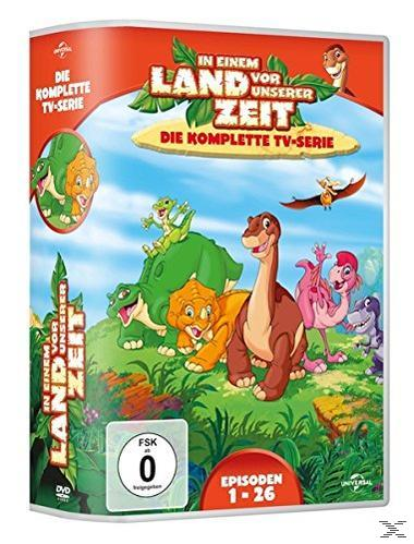 DVD-Cover: Zeichentrick-Dinosaurier, Text: In einem Land vor unserer Zeit, Folgen 1-26.