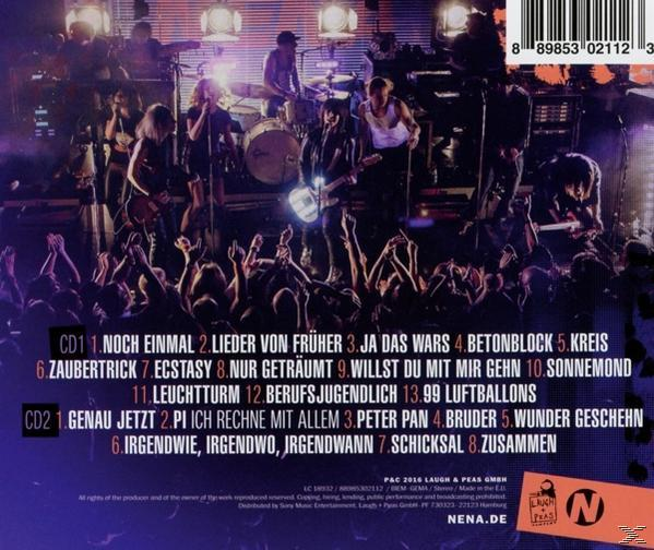 Rückseite eines Nena-Albums, mit Trackliste und Konzertfoto.