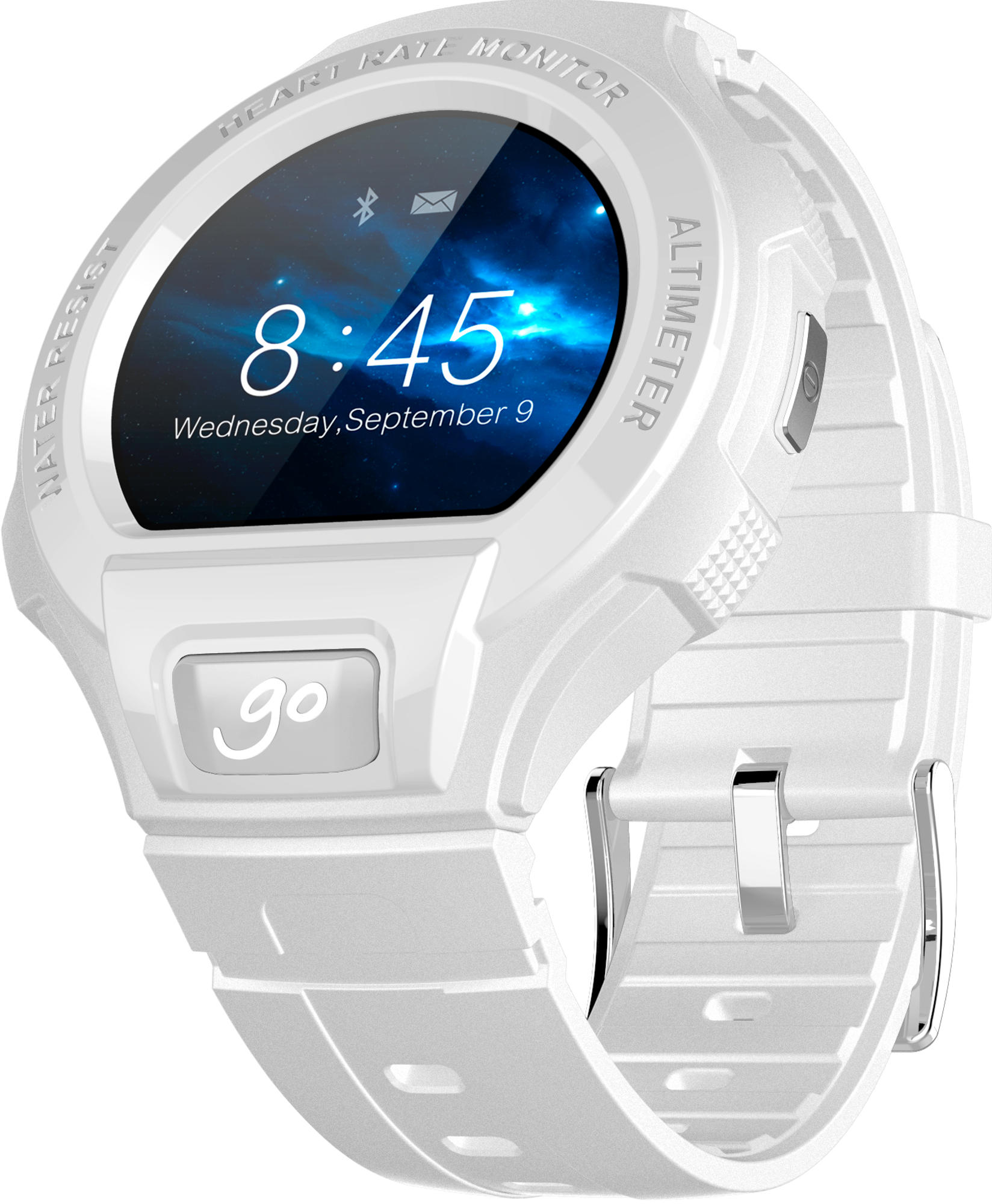 Smartwatch - Alcatel Go Watch, Resistente al agua, Bluetooth, Blanco