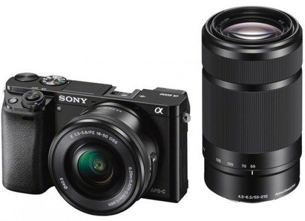 SONY ILCE6000YB.AP2 24,3 MP 3 inç 16-50 mm + 55-210 mm Lens Aynasız Sistem Fotoğraf Makinesi 