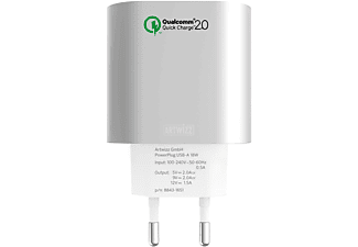 ARTWIZZ Powerplug 18 W USB Alu - Caricabatterie USB (Bianco/argento)