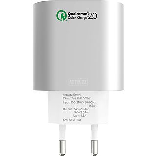 ARTWIZZ Powerplug 18 W USB Alu - Chargeur USB (Blanc/Argent)