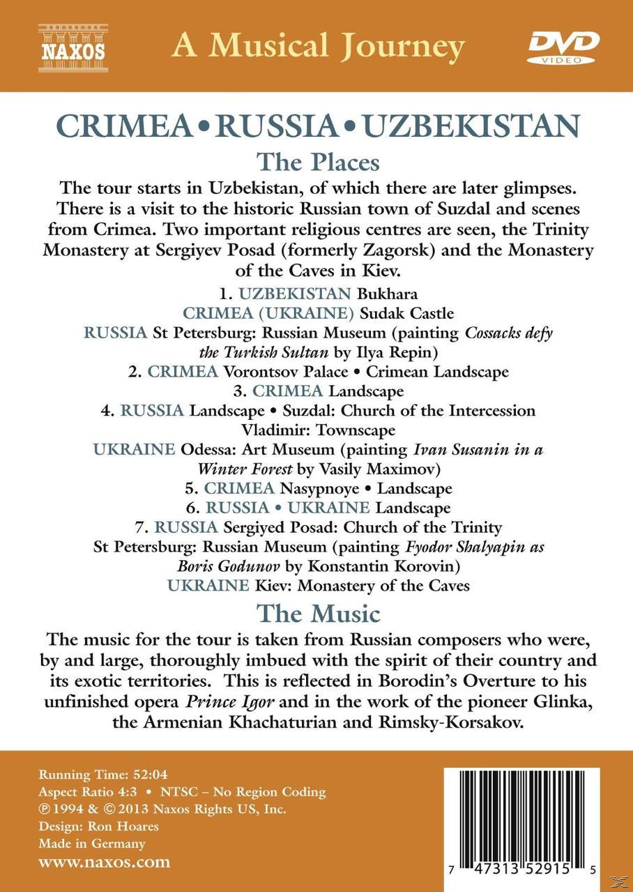 DVD-Cover: Text über Krim, Russland und Usbekistan mit Bildern.
