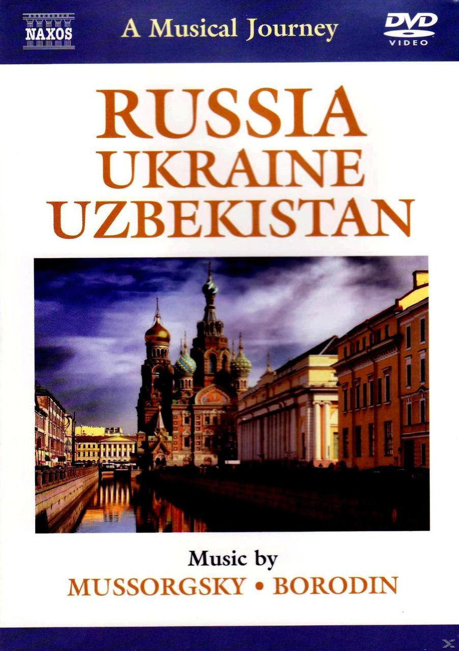 DVD-Cover 'Russland, Ukraine, Usbekistan', mit einer Kirche und einem Kanal. Das Cover hat einen weißen Hintergrund.