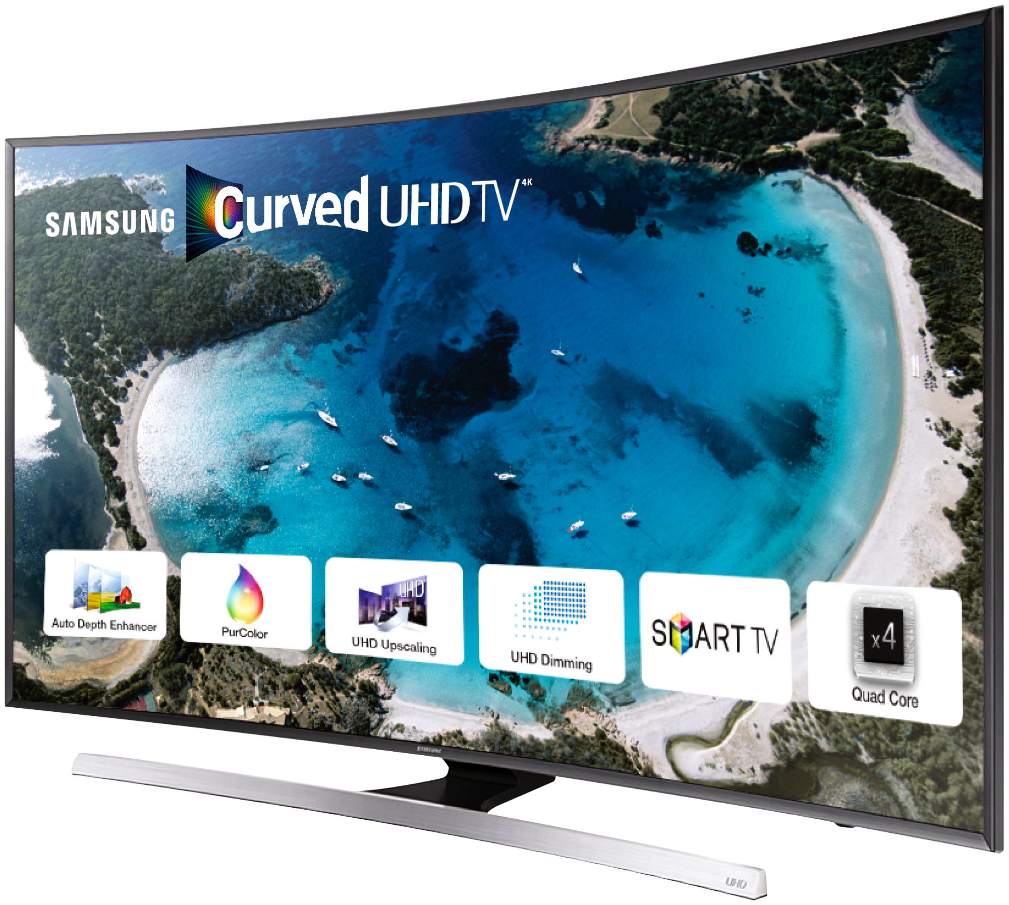 TV LED 55"- Samsung 55JU7500 Curvo, Ultra HD, 3D, Smart TV Quad Core