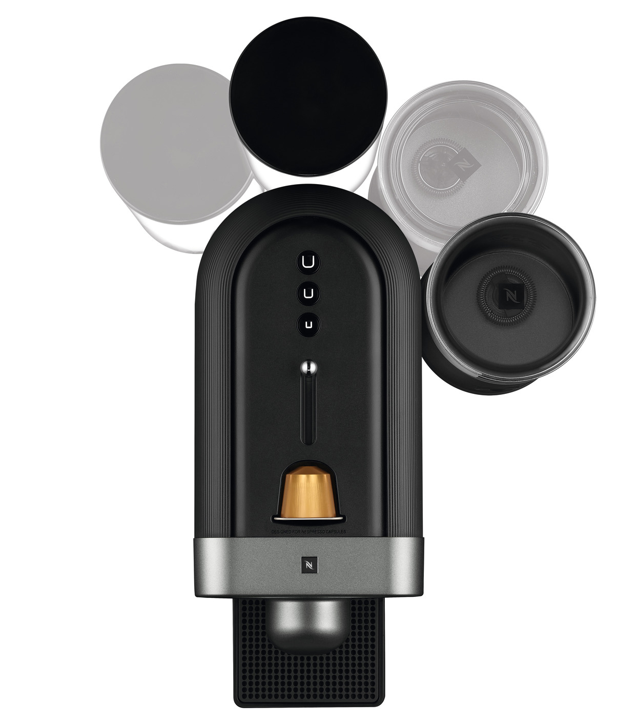 KRUPS XN411T Nespresso Prodigio & Milk Kapselmaschine Titan
