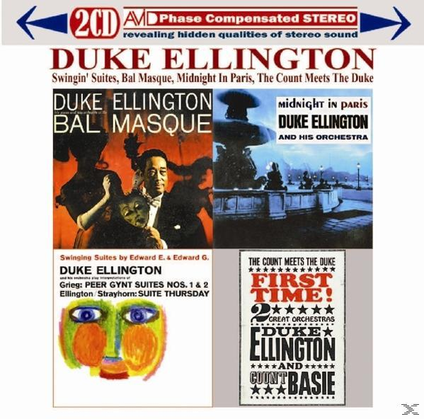 Duke Ellington album borítók: 'Bal Masque', 'Midnight in Paris', plusz két másik album borító.