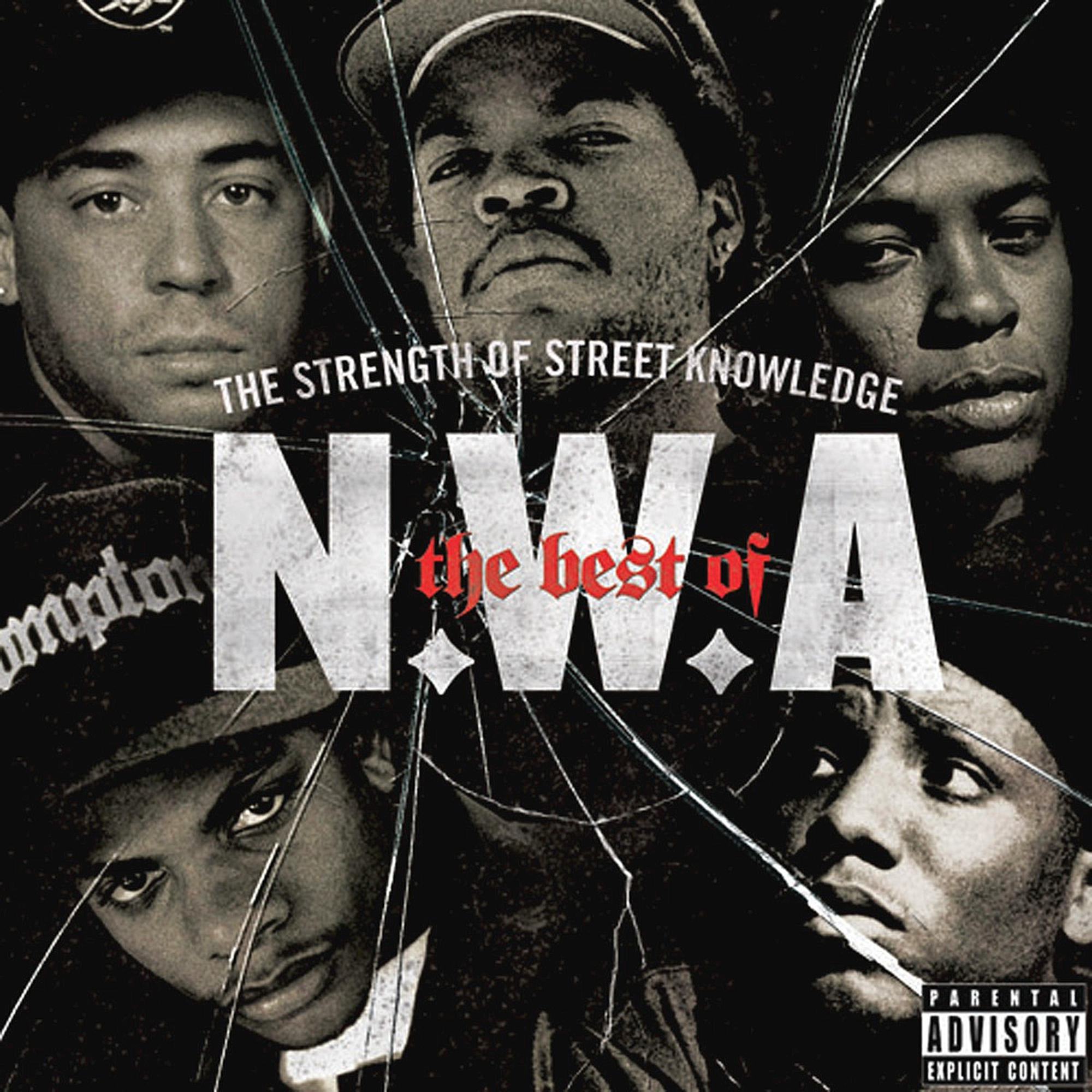 N.W.A Albumcover. Gesichter von Männern. Titel: The Best of N.W.A.