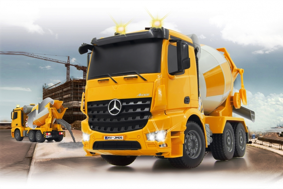 JAMARA Betonmischer Mercedes Arocs 1:20 RC Modellauto, Gelb/Weiß