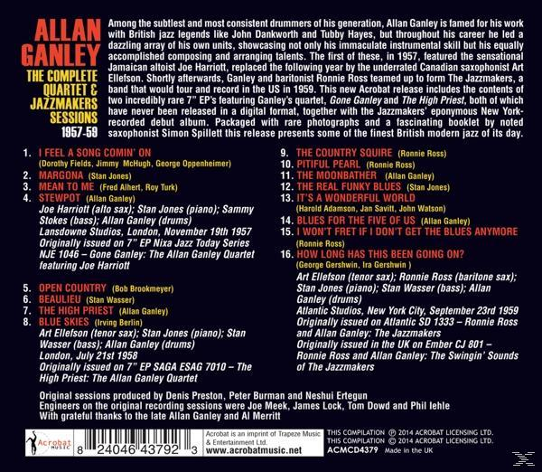 Allan Ganley - The Complete Quartet & Jazzmakers Sessions 1957-59  - (CD)