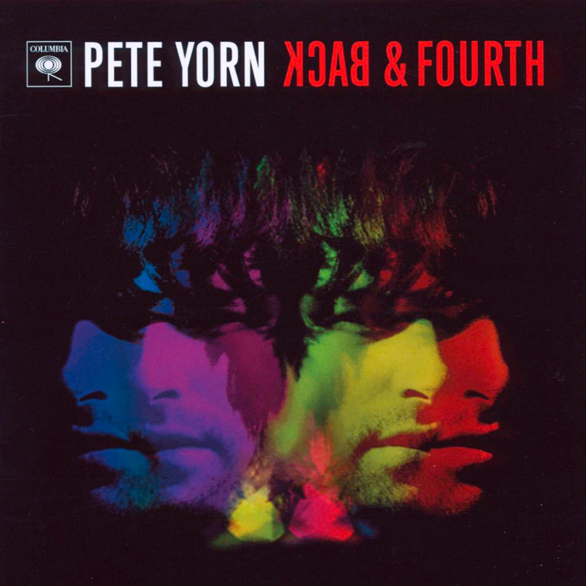Albumcover mit mehrfarbigen Gesichtern einer Person. Text: Pete Yorn & Fourth.