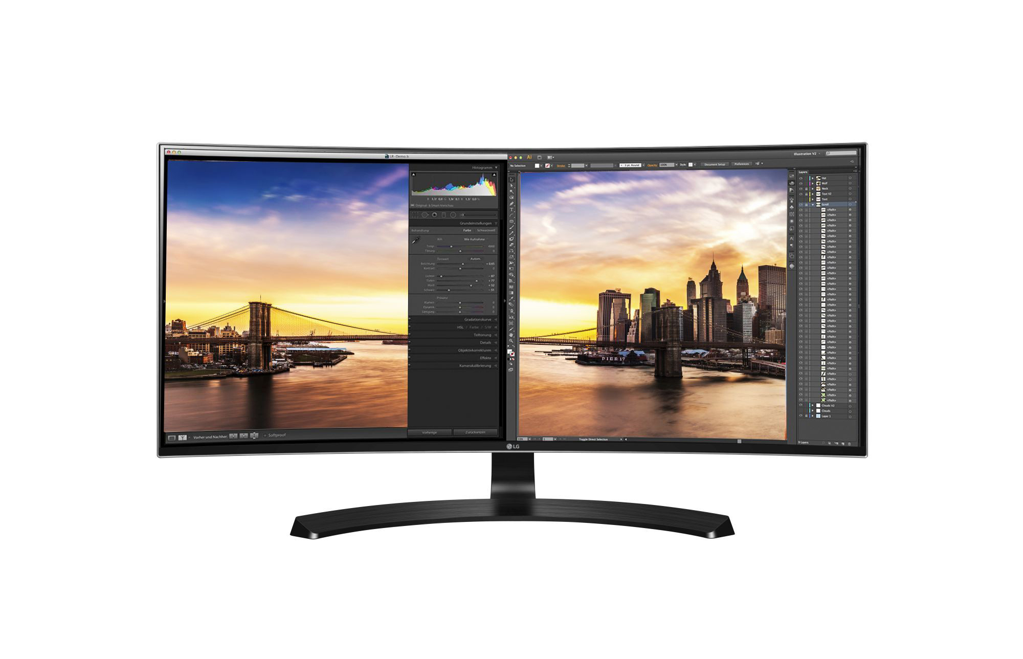 LG ELECTRONICS Curved Gaming Monitor 34UC88-B  34", schwarz 34 Zoll Gaming Monitor, 5 ms Reaktionszeit, 300 cd/m², 60 Hz, Schwarz
