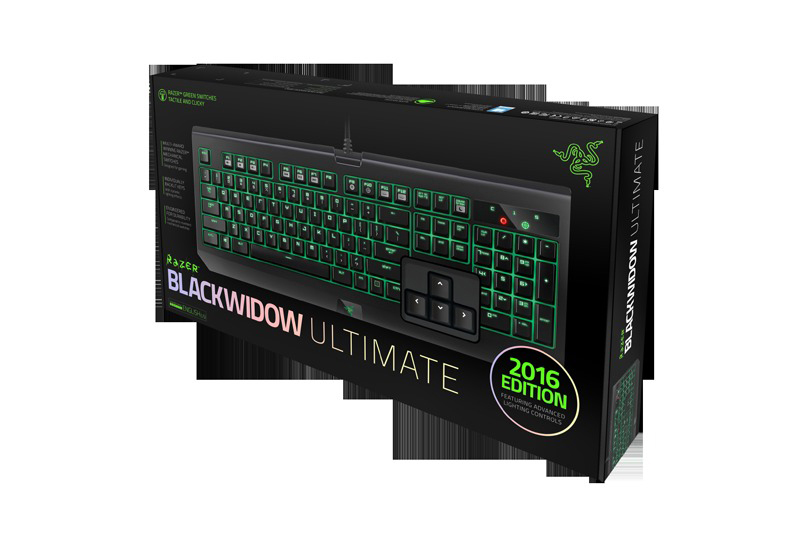 RAZER Blackwidow Ultimate 2016, Gaming Tastatur, Mechanisch, Razer Green, kabelgebunden, Schwarz