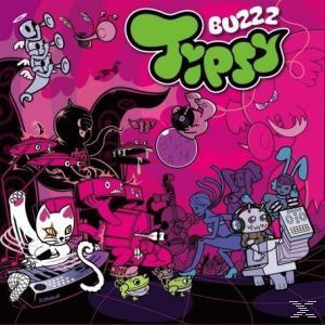 Cartoon-Cover für das Musikalbum Tipzy, mit verschiedenen Cartoon-Charakteren.