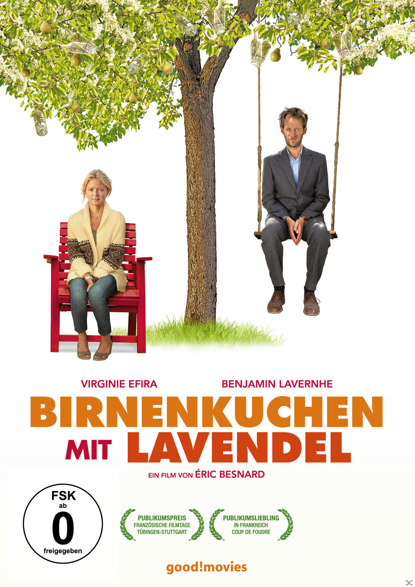 Filmposter mit einer Frau auf einem Stuhl, einem Mann auf einer Schaukel und einem Baum.