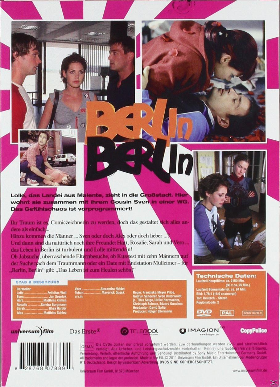 DVD-Cover mit Film-Cast und Titel 'Berlin Berlin' in Orange, rosa Hintergrund.