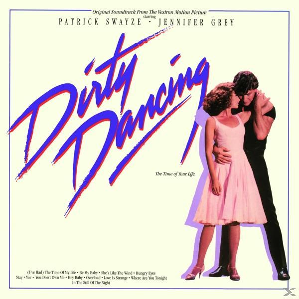 Album borító: Dirty Dancing soundtrack, Patrick Swayze és Jennifer Grey táncolnak.