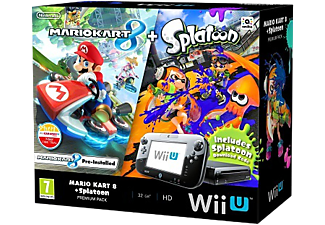 NINTENDO Wii U Premium + Splatoon + Mario Kart 8 + New Super Mario Bros. U + New Super Luigi U (Wii U)