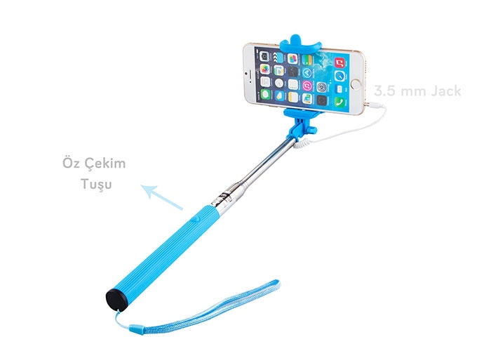 ADDISON AD-S36 Kablolu Mavi Selfie Çekim Çubuğu