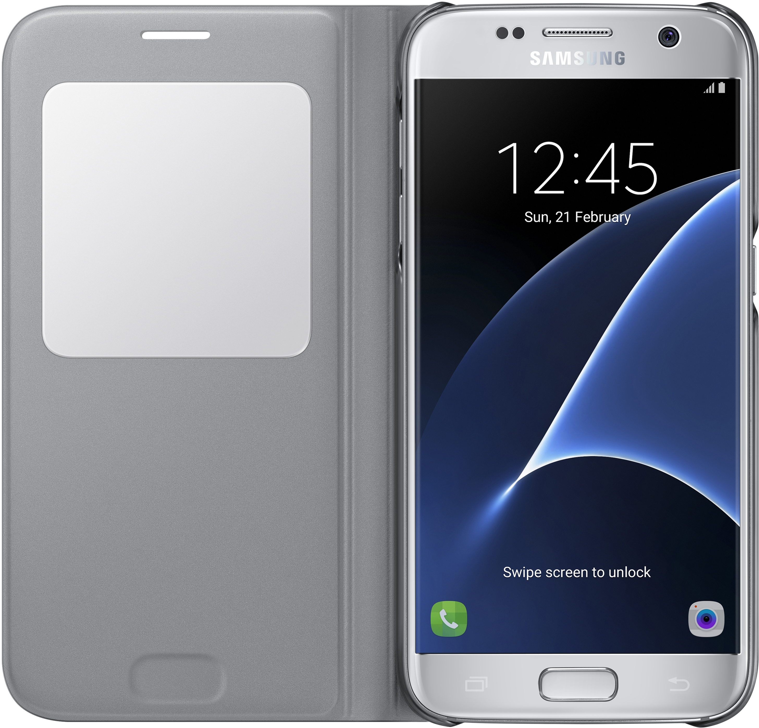 SAMSUNG EF-CG930, Bookcover, Samsung, Galaxy S7, Silber
