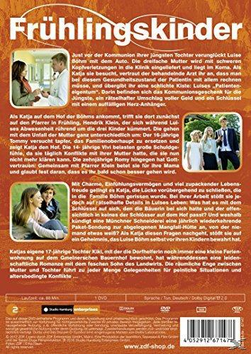 DVD-Cover mit Text und Bildern. Titel ist 'Frühlingskinder'. Es zeigt eine Frau und einen Mann in einer Krankenhausszene.
