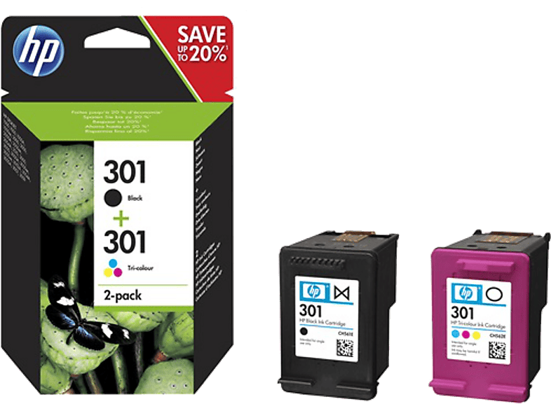 HP Nr. 301 Black + Colour, 2er-Pack (N9J72AE) Tintenpatrone — Foto 3 von 5