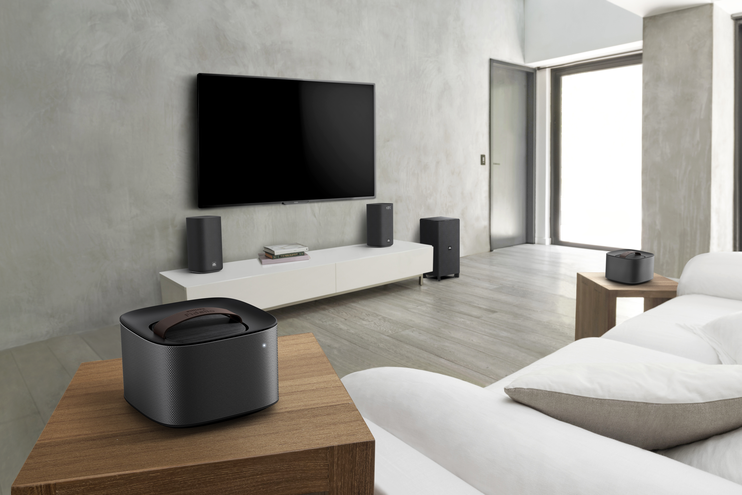 PHILIPS FIDELIO E 6/12  Surroundlautsprecher (5.1 Kanal, Schwarz