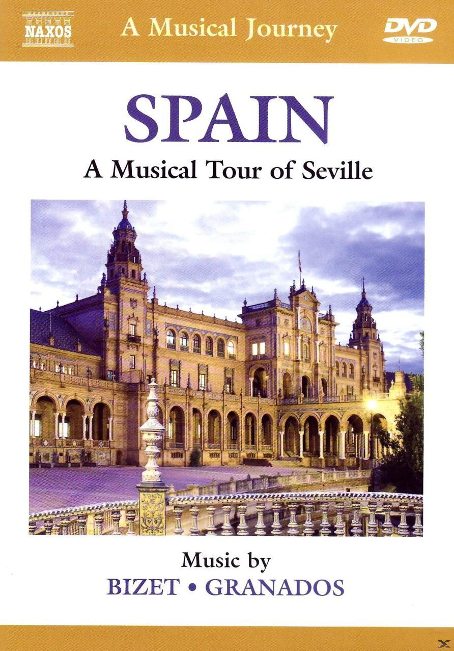 DVD-Cover. Spanien, Sevilla-Szene, mit einem großen Gebäude, Text und dem Naxos-Logo.