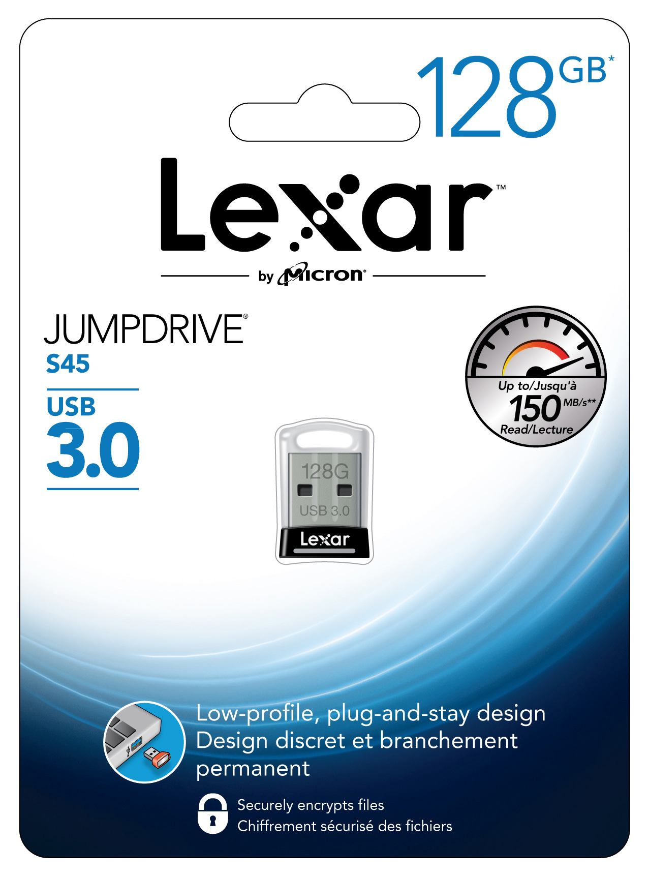 LEXAR JumpDrive S45 USB-Stick, 128 GB