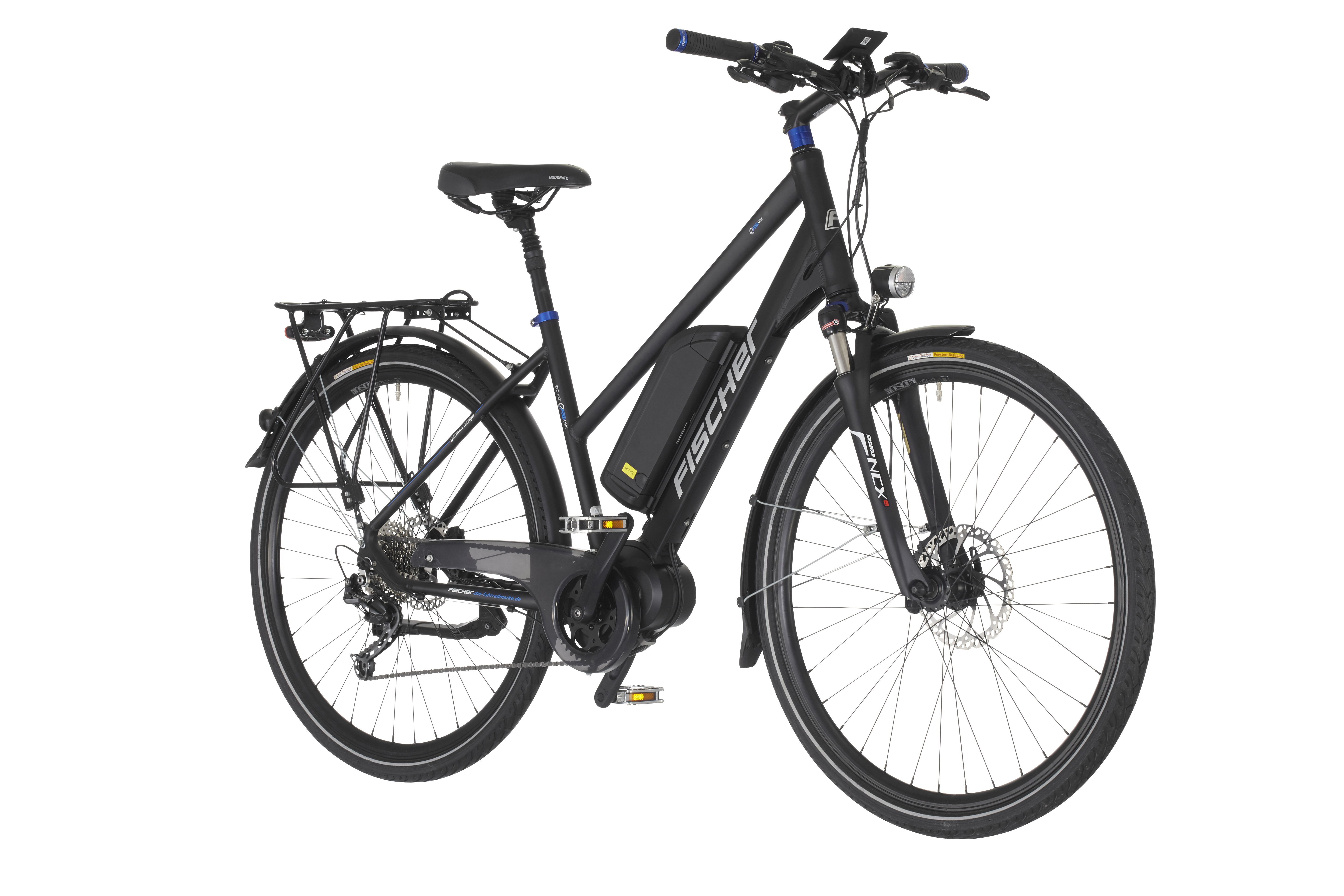 FISCHER Damen Trekking Proline EVO ETD 1607 Shimano 9-Gang Deore Trekkingrad (Laufradgröße: 28 Zoll, Damen-Rad, 504 Wh, Schwarz matt)