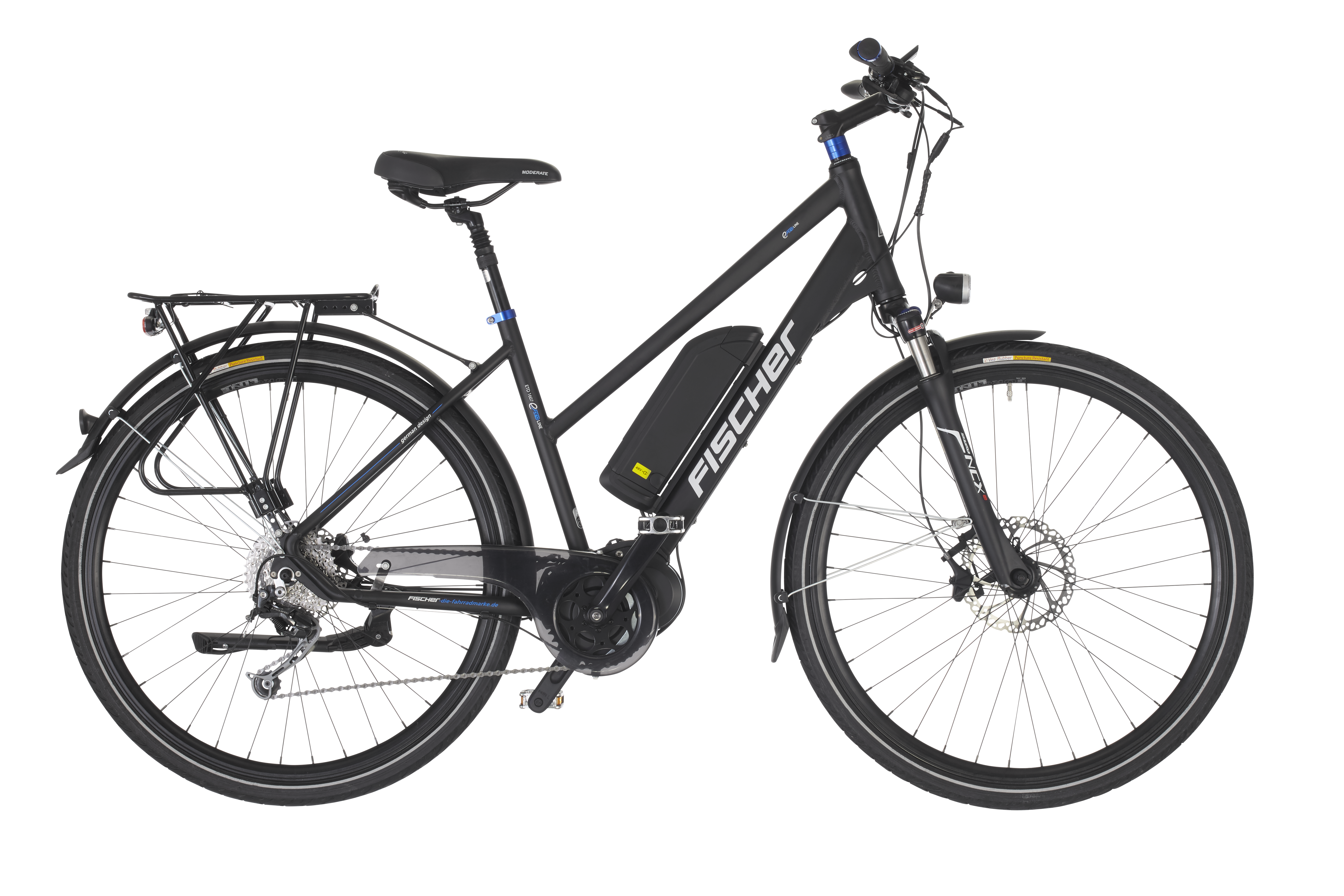 FISCHER Damen Trekking Proline EVO ETD 1607 Shimano 9-Gang Deore Trekkingrad (Laufradgröße: 28 Zoll, Damen-Rad, 504 Wh, Schwarz matt)