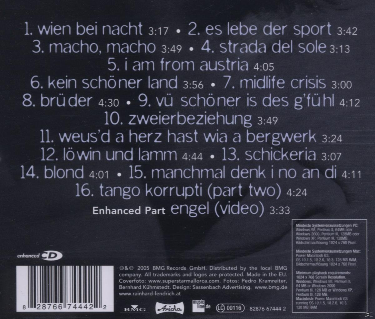 CD-Rückseite mit Songtiteln, Text und einem Foto eines Gebäudes.