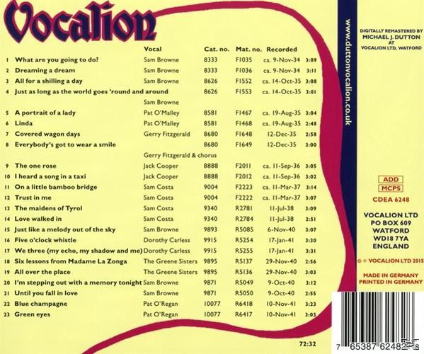 Albumcover, Titelliste für die Musik 'Vocation' von verschiedenen Künstlern.