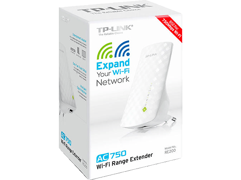 TP-LINK RE200 750Mbps Kablosuz AC Dual Band Wall Plug 1 x RJ45 Evrensel Menzil Genişletici_3